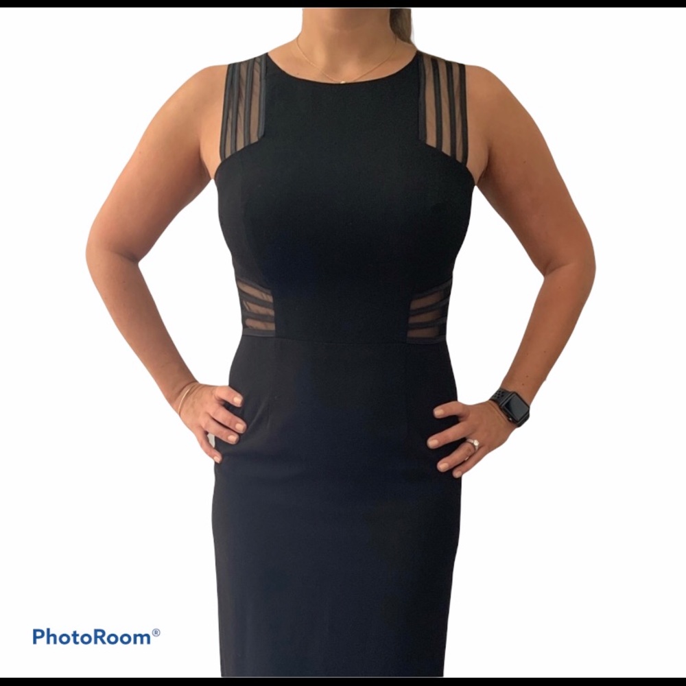 Aidan Mattox Black Floor Length Gown